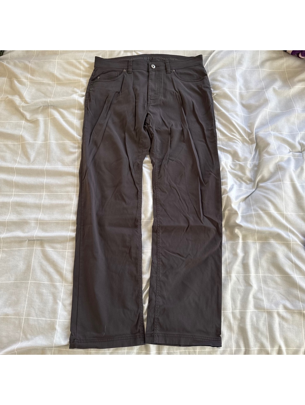 Prana Brion Pants Mens 34 Gray Slim Fit Hiking Straight Stretch Gorpcore 34x32